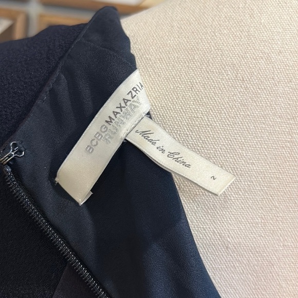 BCBG MAXAZRIA RUNWAY Asymmetrical Patchwork Navy Night Plum Cocktail Dress 2 - Picture 8 of 12